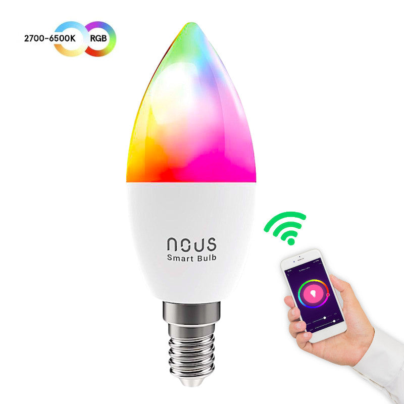 NOUS - 6 Ampoules intelligente RGB WIFI TUYA (format E14)