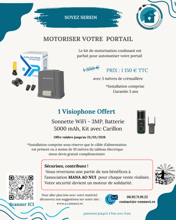 Pack Motorisation pour portail coulissant PL 400 + Installation